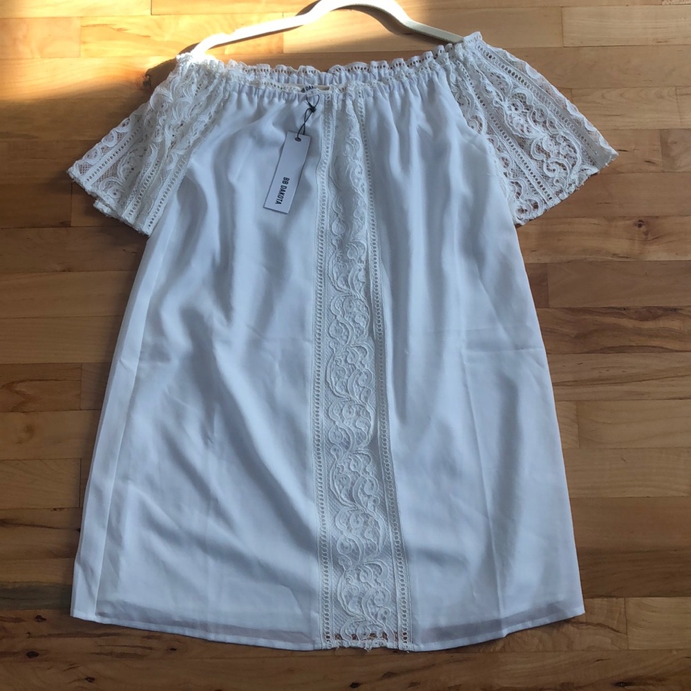 BB Dakota off the shoulder dress with lace detail
